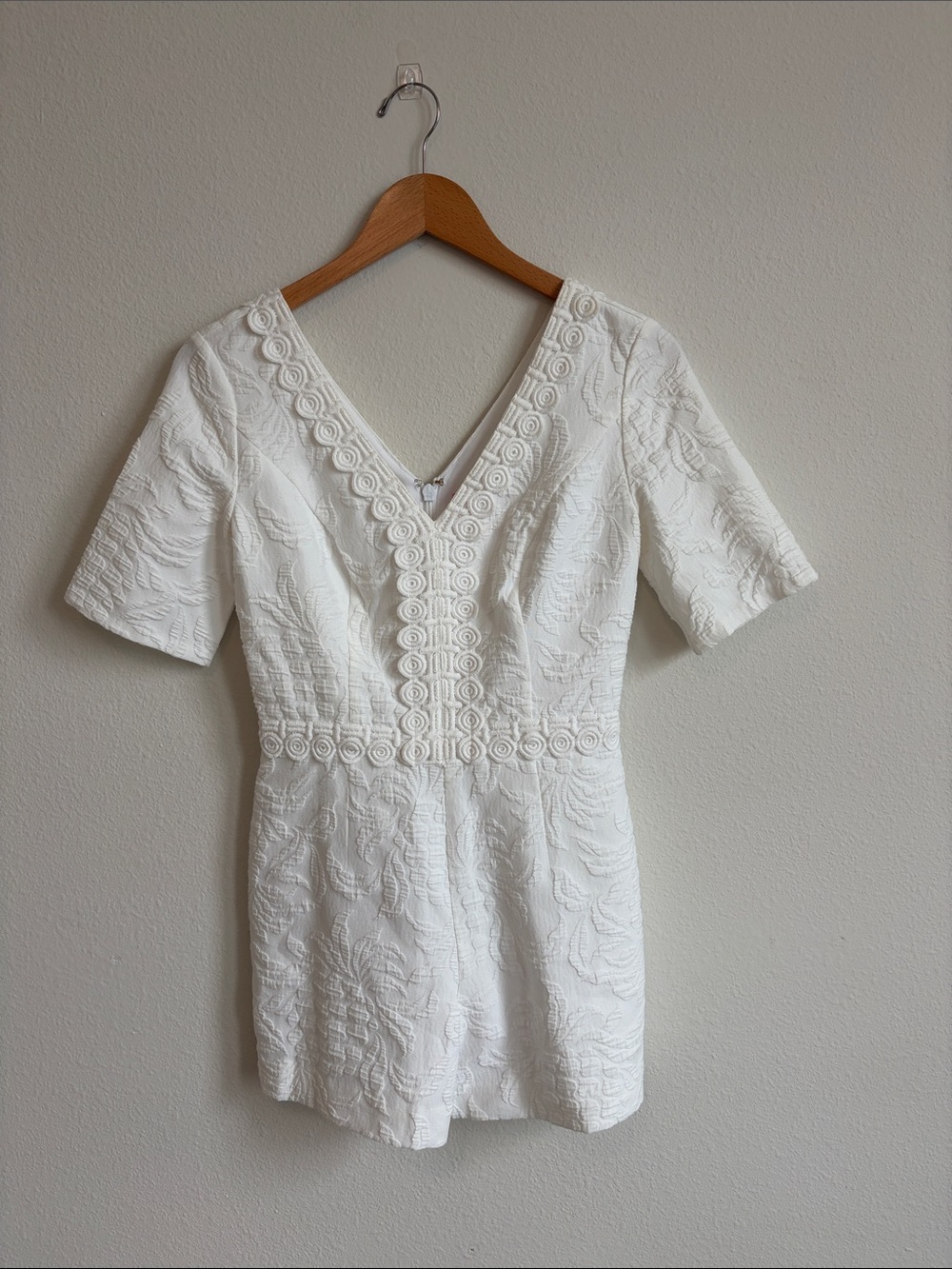 Lilly Pulitzer White Embroidered V-Neck Romper
